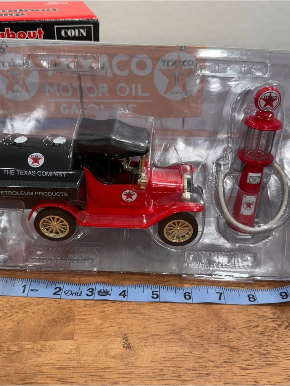 Vintage Tonka 1918 Ford Model T Runabout Wayne Gas Pump Coin Bank New